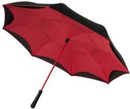 Inversiovärjätty 23" Yoon- suora sateenvarjo, musta, punainen liikelahja logopainatuksella
